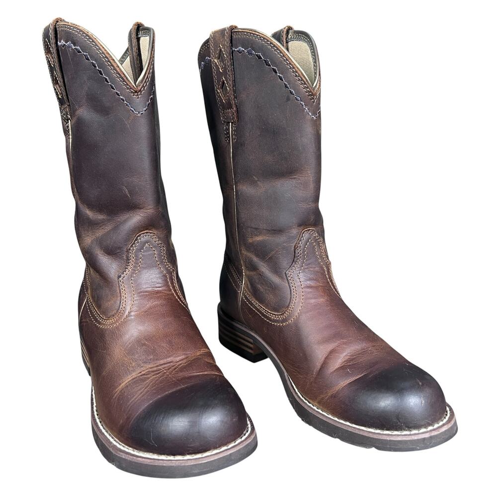 Ariat Heritage Roper Brown Leather Cowgirl Boots Women's 7.5 B - Picture 5 of 10